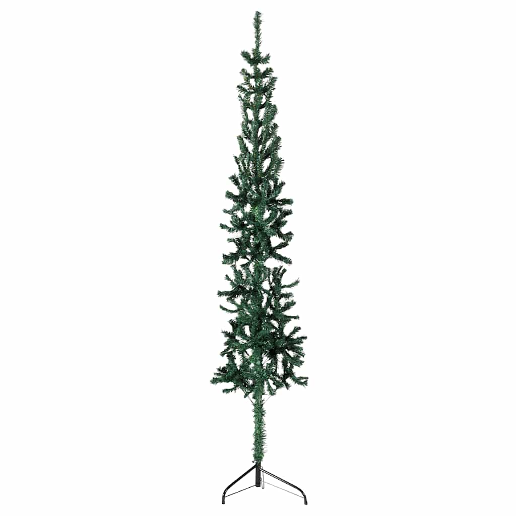 VidaXL Künstlicher Weihnachtsbaum, halber Baum mit Ständer, schmal, 150 cm, Grün