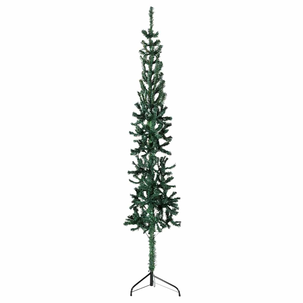 VidaXL Künstlicher Weihnachtsbaum, halber Baum mit Ständer, schmal, 180 cm, Grün