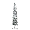 VidaXL Künstlicher Weihnachtsbaum, halb mit Schnee, schmal, 180 cm