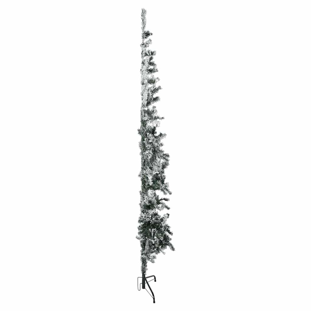 VidaXL Künstlicher Weihnachtsbaum, halb mit Schnee, schmal, 210 cm
