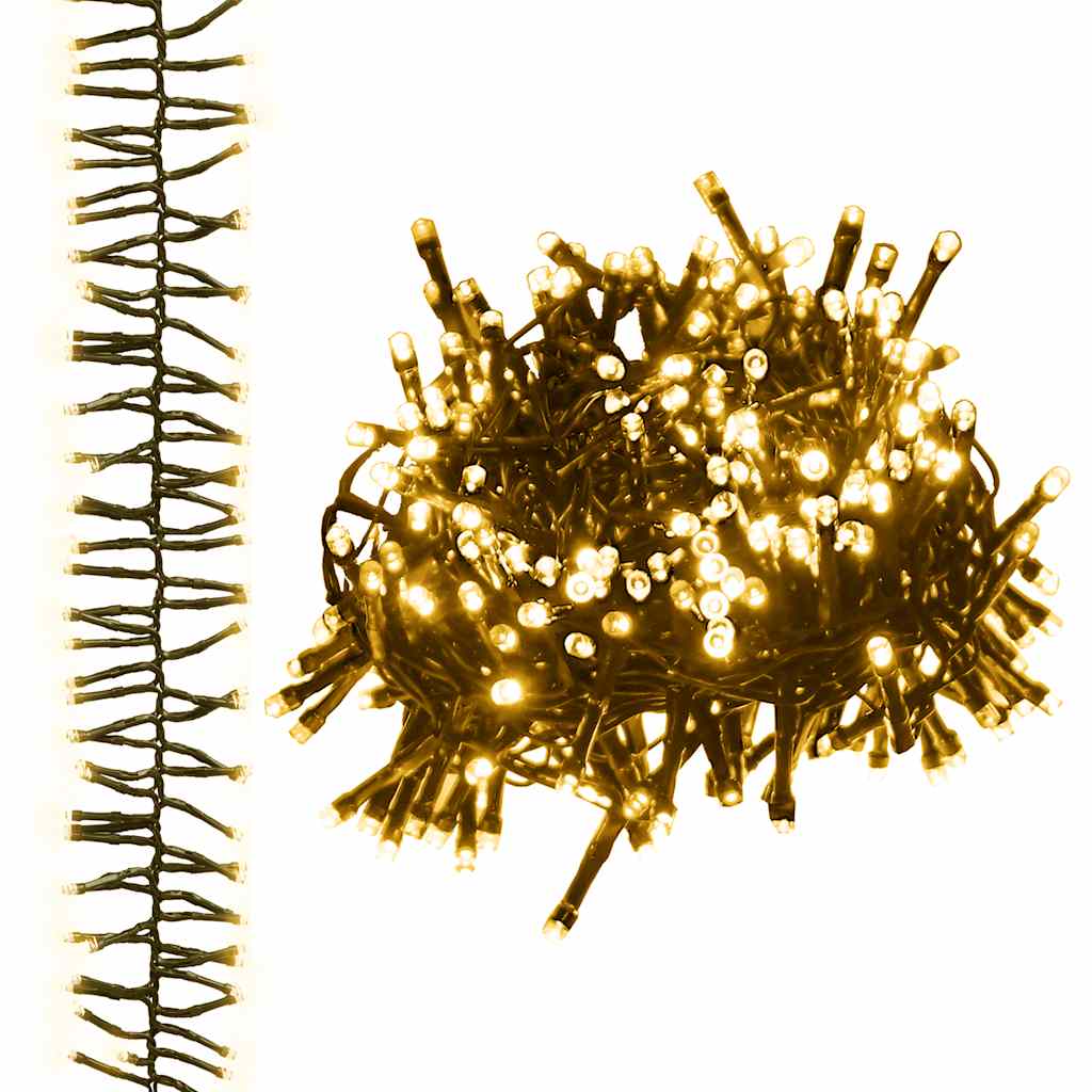 Vidaxl lichtslinger cluster met 2000 led's warmwit 17 m pvc