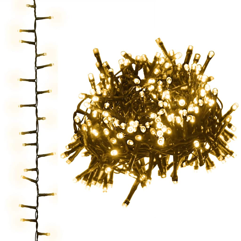 VidaXL Kompakte Lichterkette mit 2000 LEDs, warmweiß, 45 m, PVC