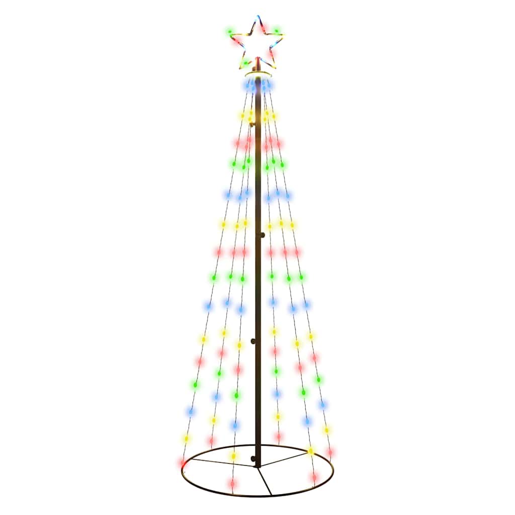 Vidaxl kegelkerstboom 108 led's 70x180 cm meerkleurig