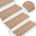 VidaXL Selbstklebende Treppenmatten, 15 Stück, 65 x 24,5 x 3,5 cm, Beige