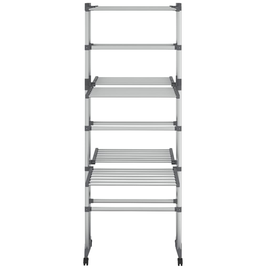 VidaXL 3-stöckiger Wäscheständer mit Rollen 60x70x129 cm Silber