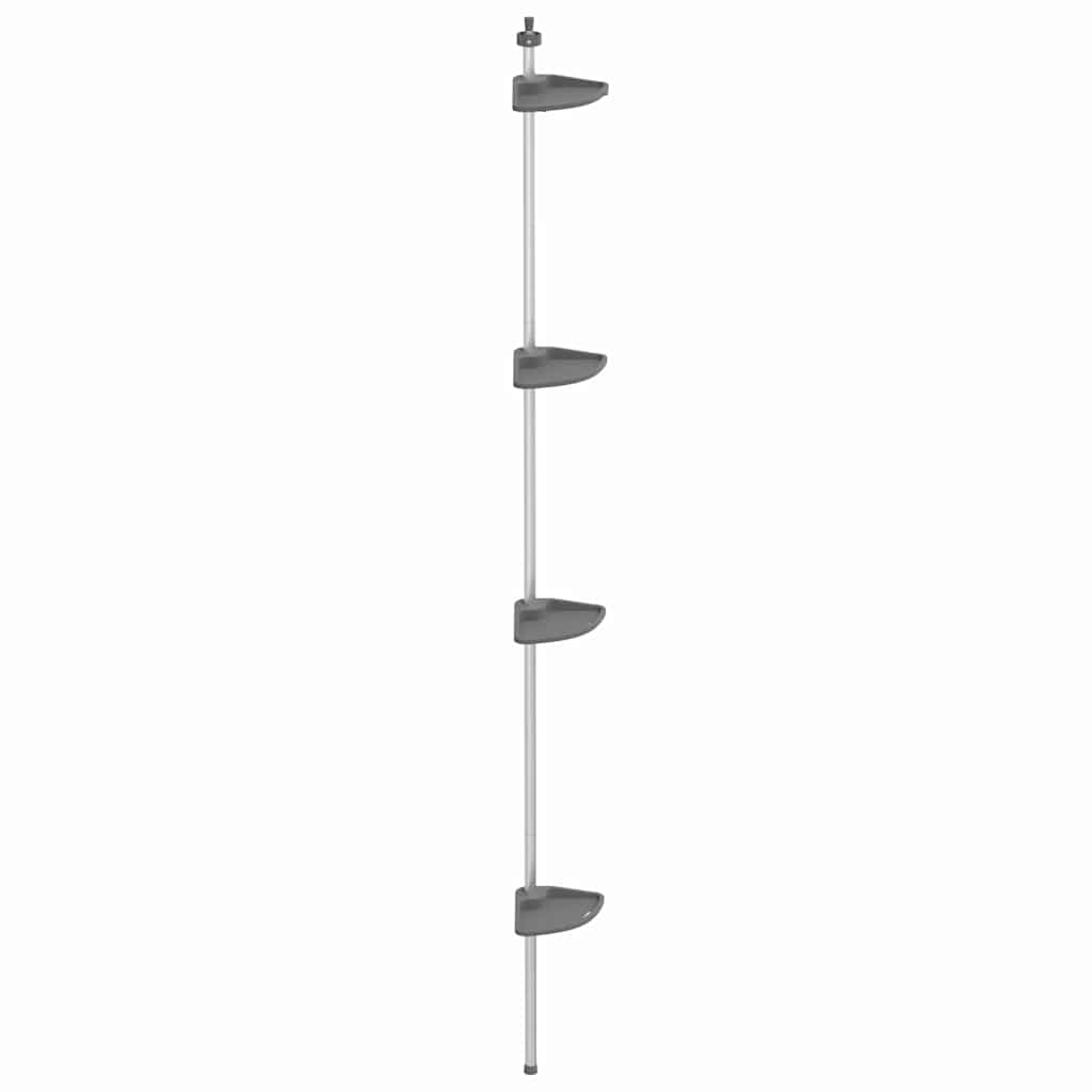 Vidaxl doucherekje 4-laags telescopisch hoekmodel aluminium zilver
