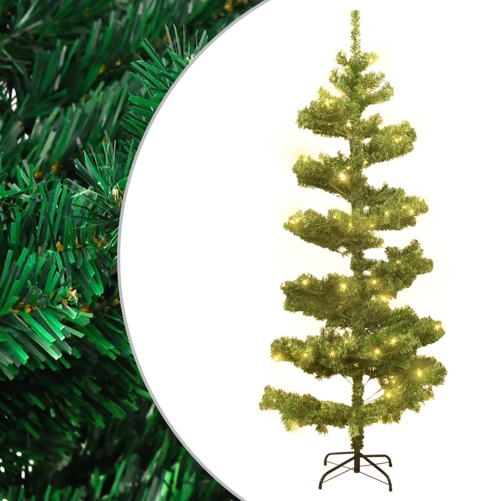 VidaXL Künstlicher Weihnachtsbaum mit Lichterkette und Ständer, 180 cm, PVC, Grün