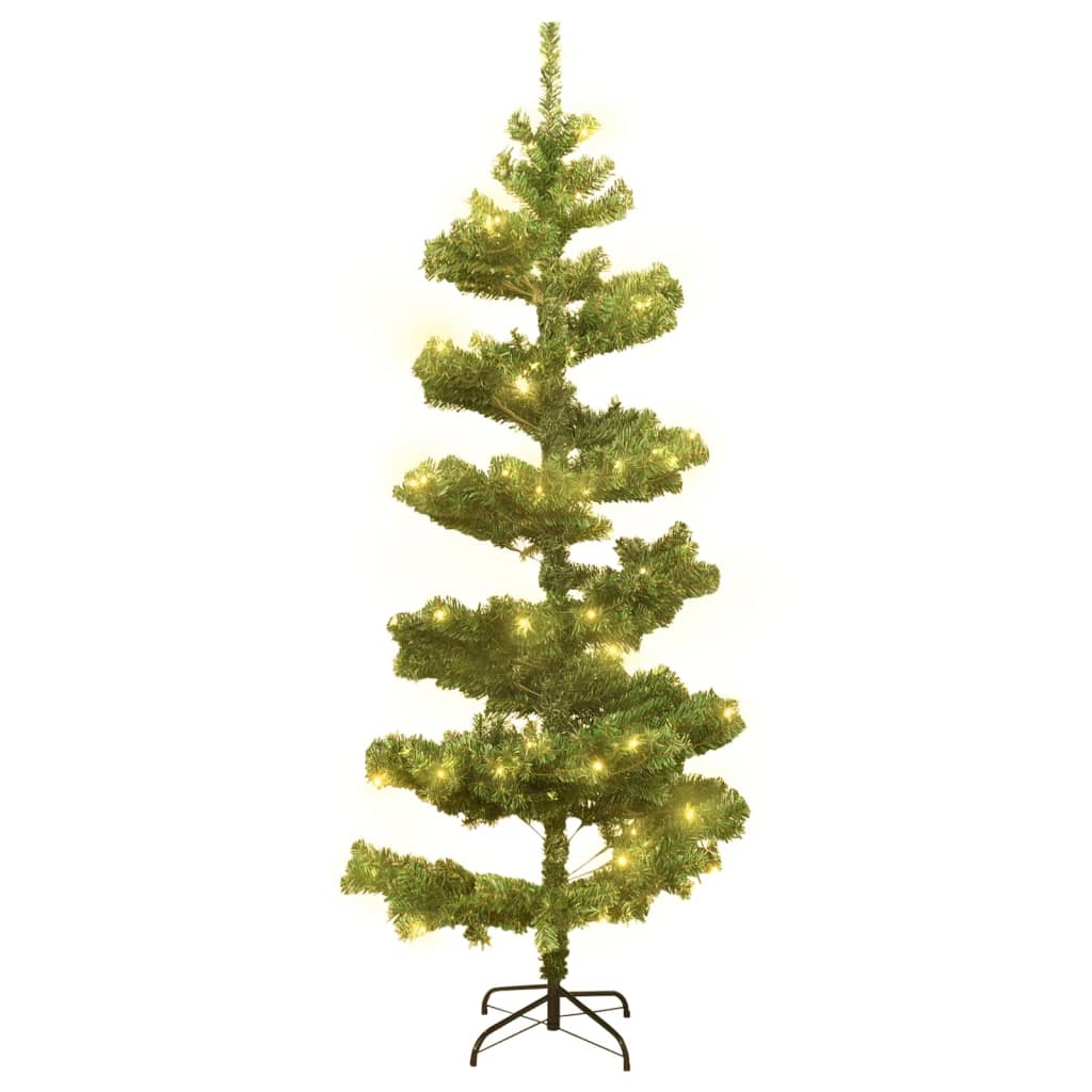 VidaXL Künstlicher Weihnachtsbaum mit Lichterkette und Ständer, 180 cm, PVC, Grün