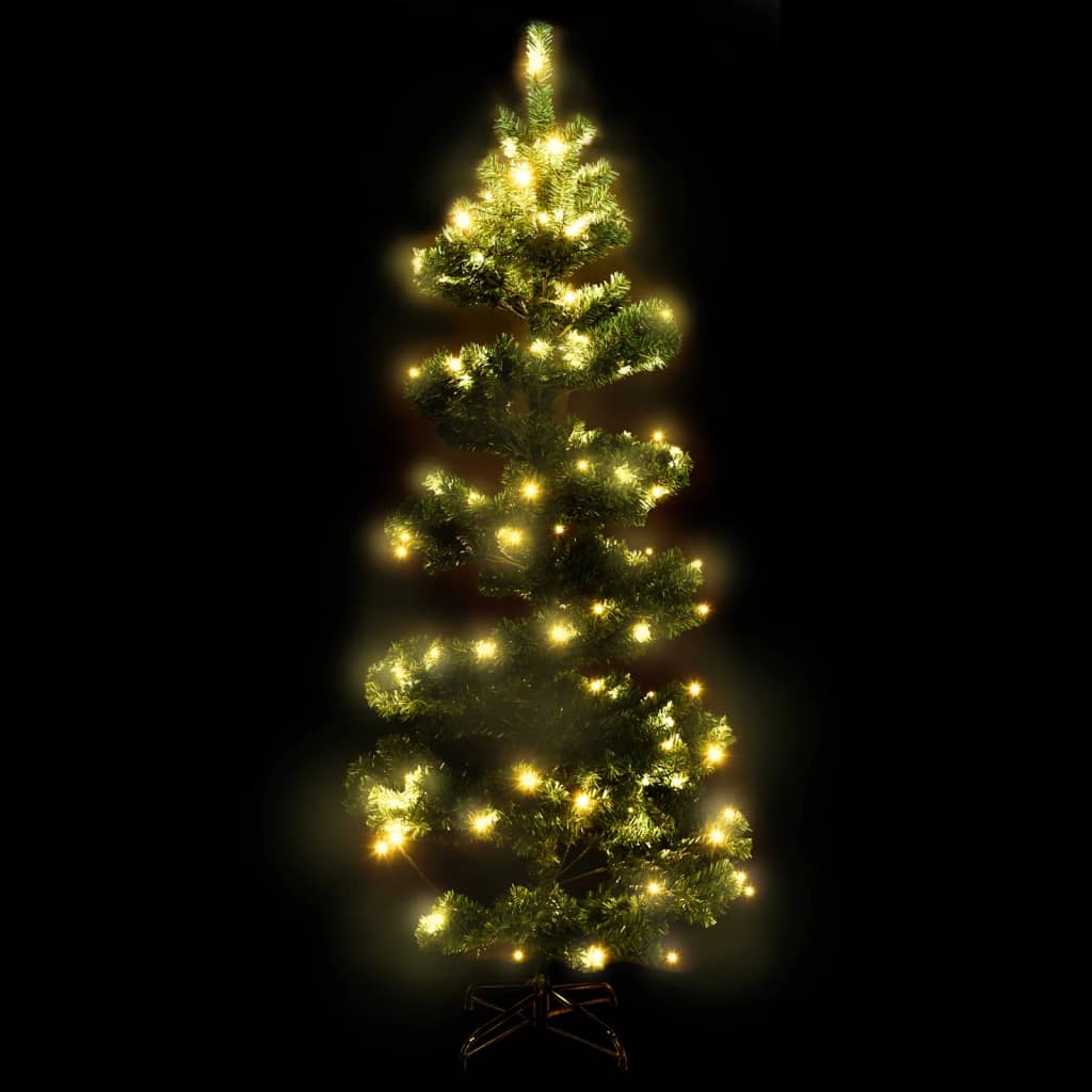 VidaXL Künstlicher Weihnachtsbaum mit Lichterkette und Ständer, 180 cm, PVC, Grün