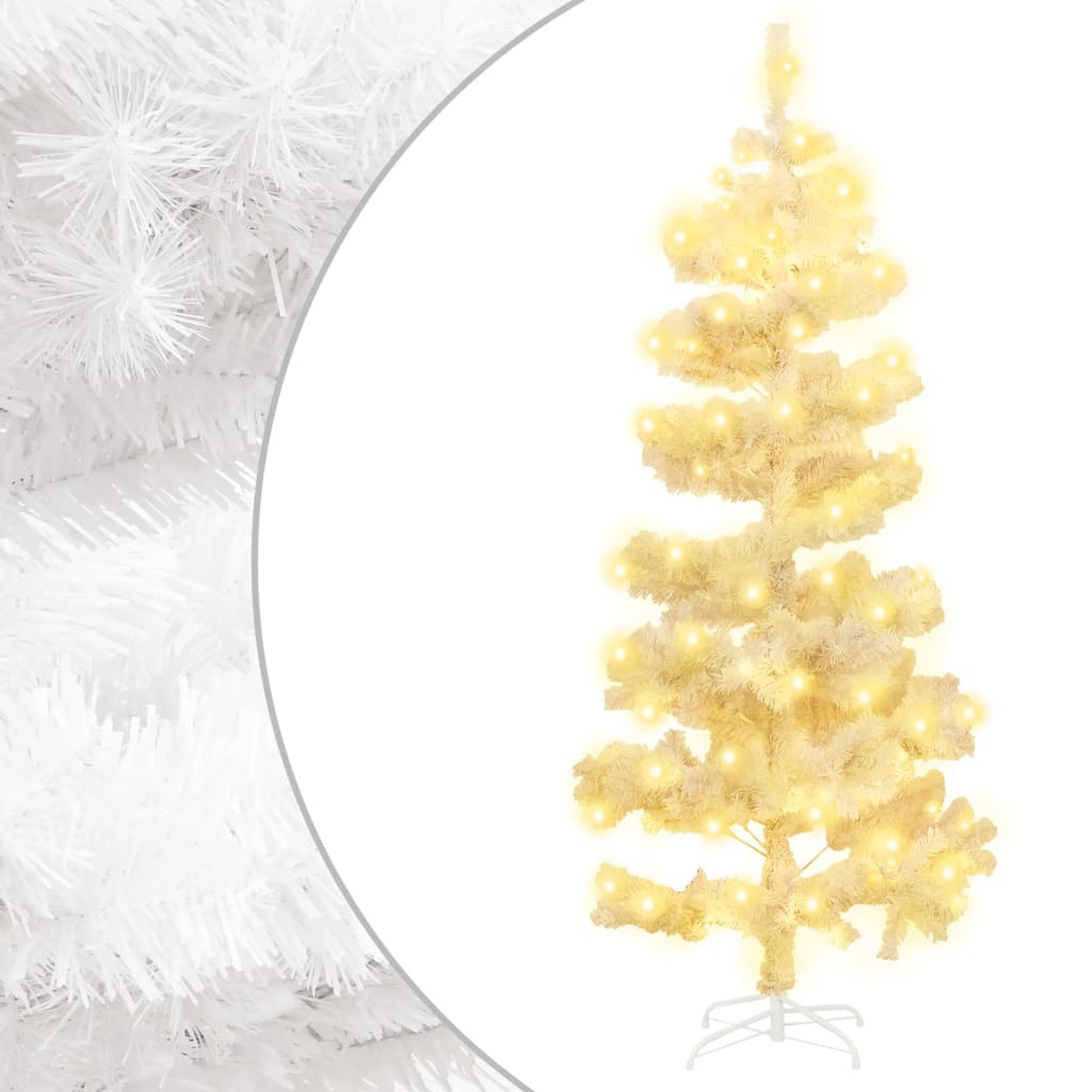 Vidaxl kunstkerstboom met verlichting en standaard 180 cm pvc wit