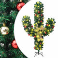 Vidaxl Weihnachtskaktus mit Standard und LEDs 210 cm PVC Grün