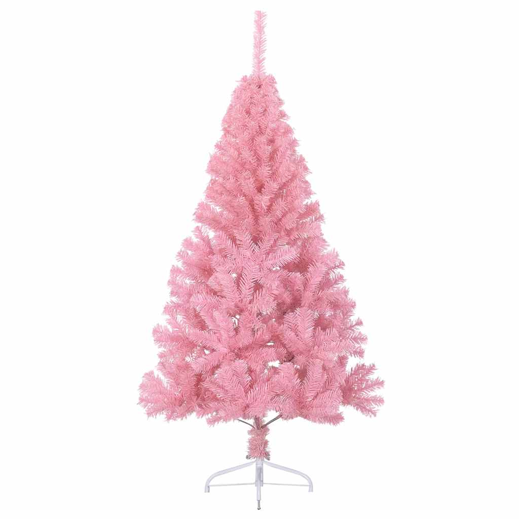 Vidaxl kunstkerstboom met standaard half 150 cm pvc roze