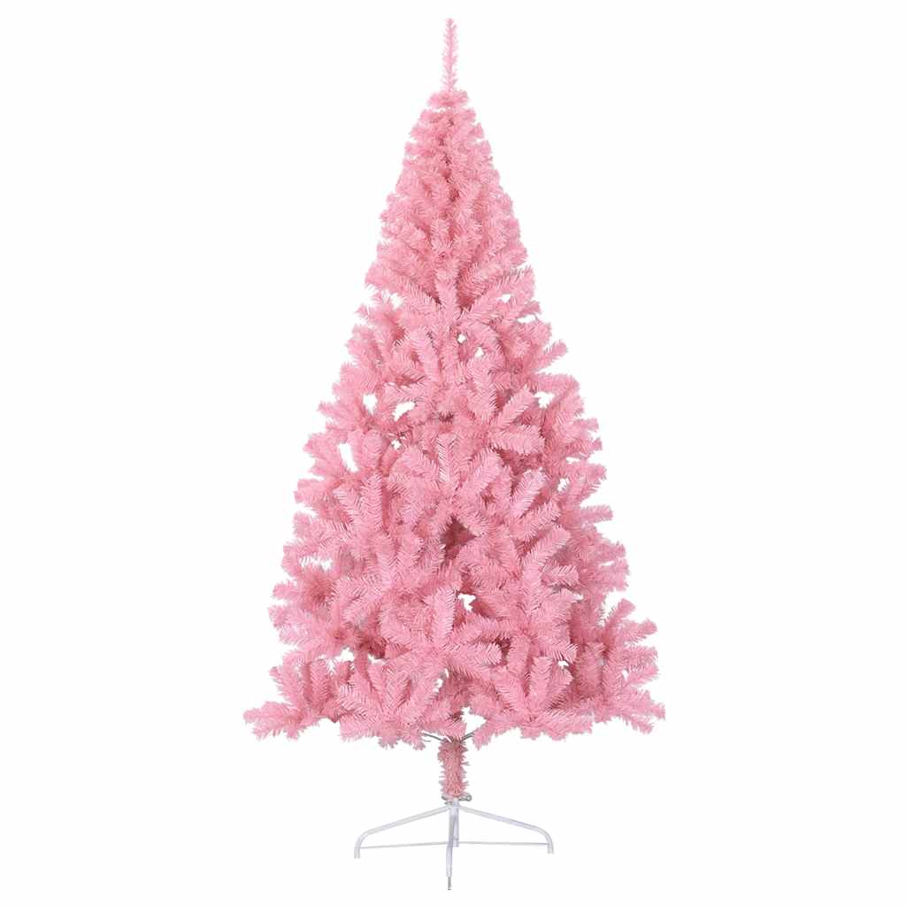 VidaXL Künstlicher Weihnachtsbaum mit Ständer, halb 210 cm, PVC, Rosa