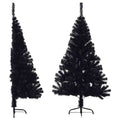 Vidaxl kunstkerstboom met standaard half 150 cm pvc zwart