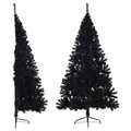 Vidaxl kunstkerstboom met standaard half 180 cm pvc zwart
