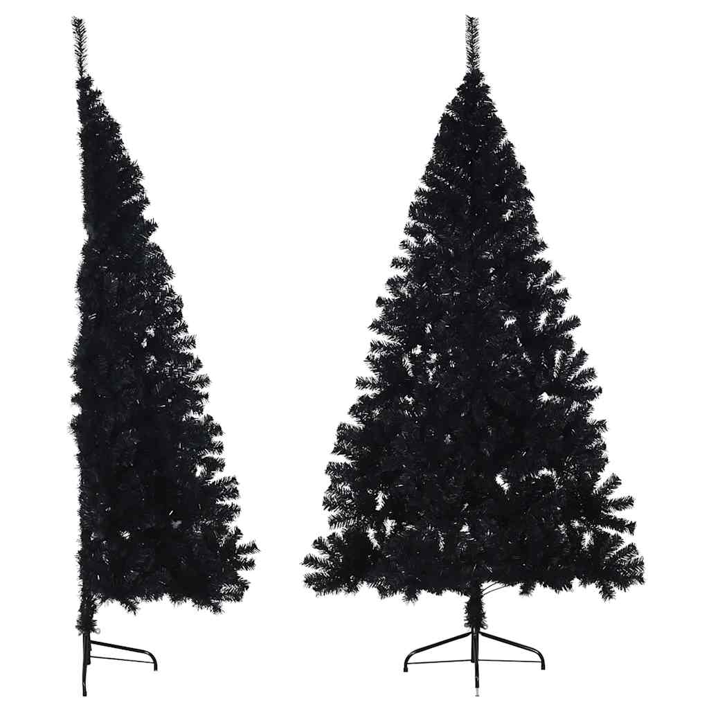 Vidaxl kunstkerstboom met standaard half 180 cm pvc zwart
