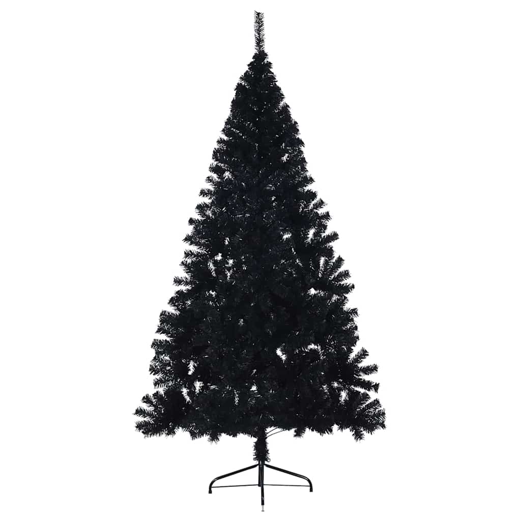 Vidaxl kunstkerstboom met standaard half 180 cm pvc zwart