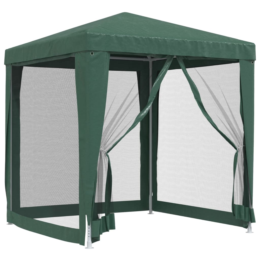 Vidaxl Party-Hüllen mit 4 Netzseitenwänden (2 x 2 m), HDPE, Grün