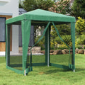 Vidaxl Party-Hüllen mit 4 Netzseitenwänden (2 x 2 m), HDPE, Grün