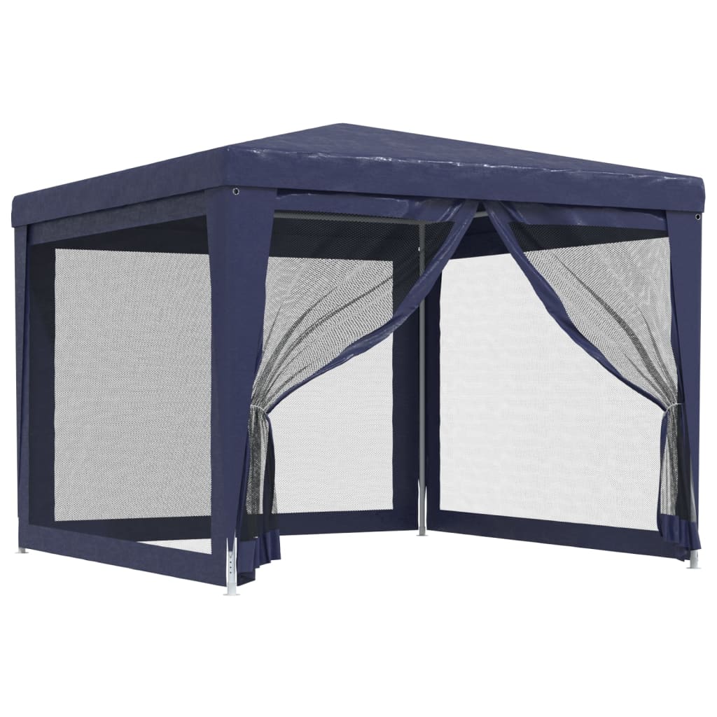 VIDAXL - Partysitze mit 4 Seitenwänden aus Netzgewebe (3x3 m), HDPE, blau