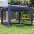 VIDAXL - Partysitze mit 4 Seitenwänden aus Netzgewebe (3x3 m), HDPE, blau