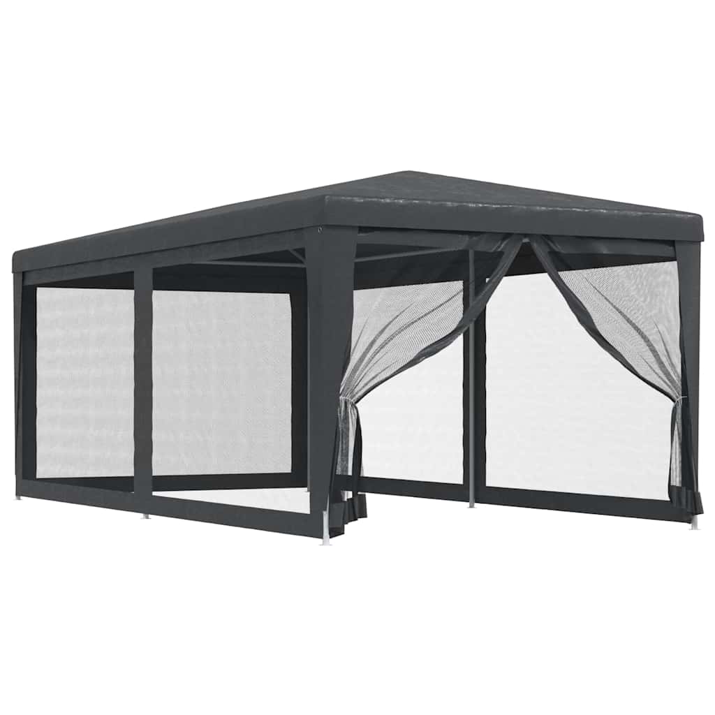 VIDAXL -Partysitze mit 6 -Mesh -Seitenwände 3x6 M HDPE -Anthrazit -gelöscht
