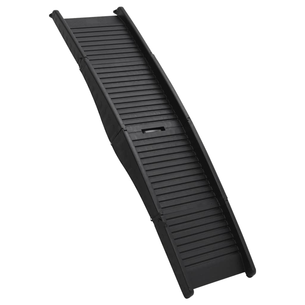 VidaXL Faltbare Hunderampe 153x40x12,5 cm Kunststoff Schwarz