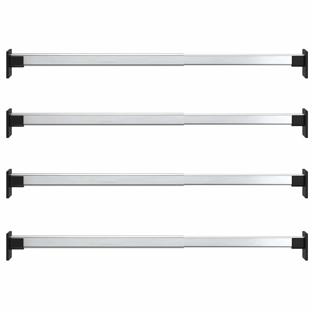 Vidaxl kledingroedes 4 st telescopisch 58-100 cm zilverkleurig