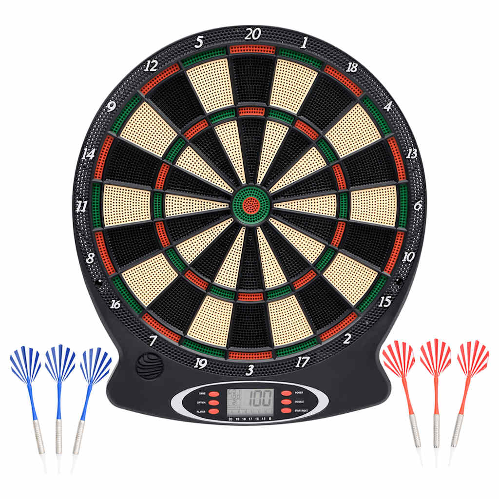 VidaXL Elektrische Dartscheibe mit Darts, Polypropylen, Schwarz