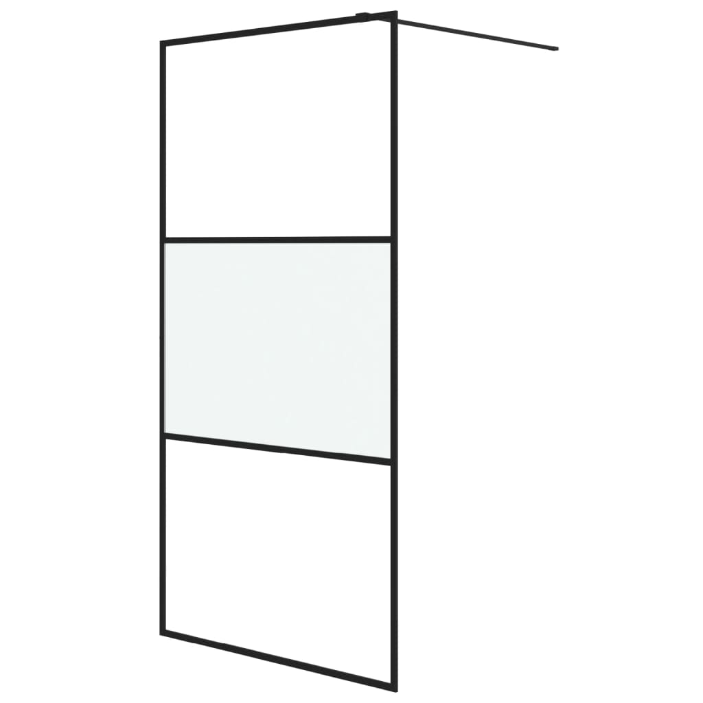 Vidaxx Walk-in Duschwand 100x195 cm, seidenmattes ESG-Glas, Schwarz