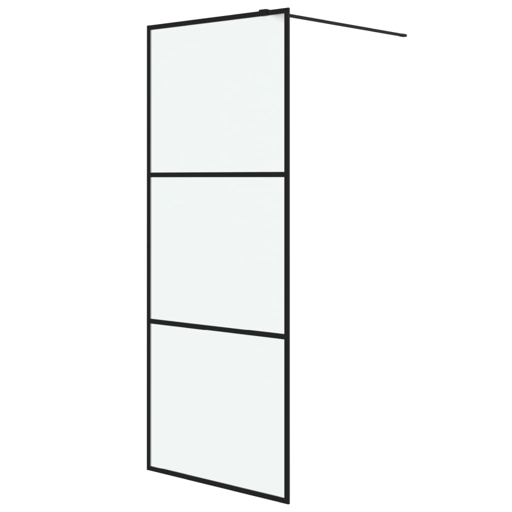 VidaXL Begehete Duschwand 80x195 cm MAT ESG Glas Schwarz