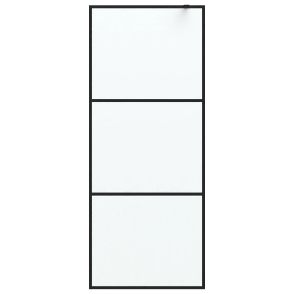 VidaXL Begehete Duschwand 80x195 cm MAT ESG Glas Schwarz