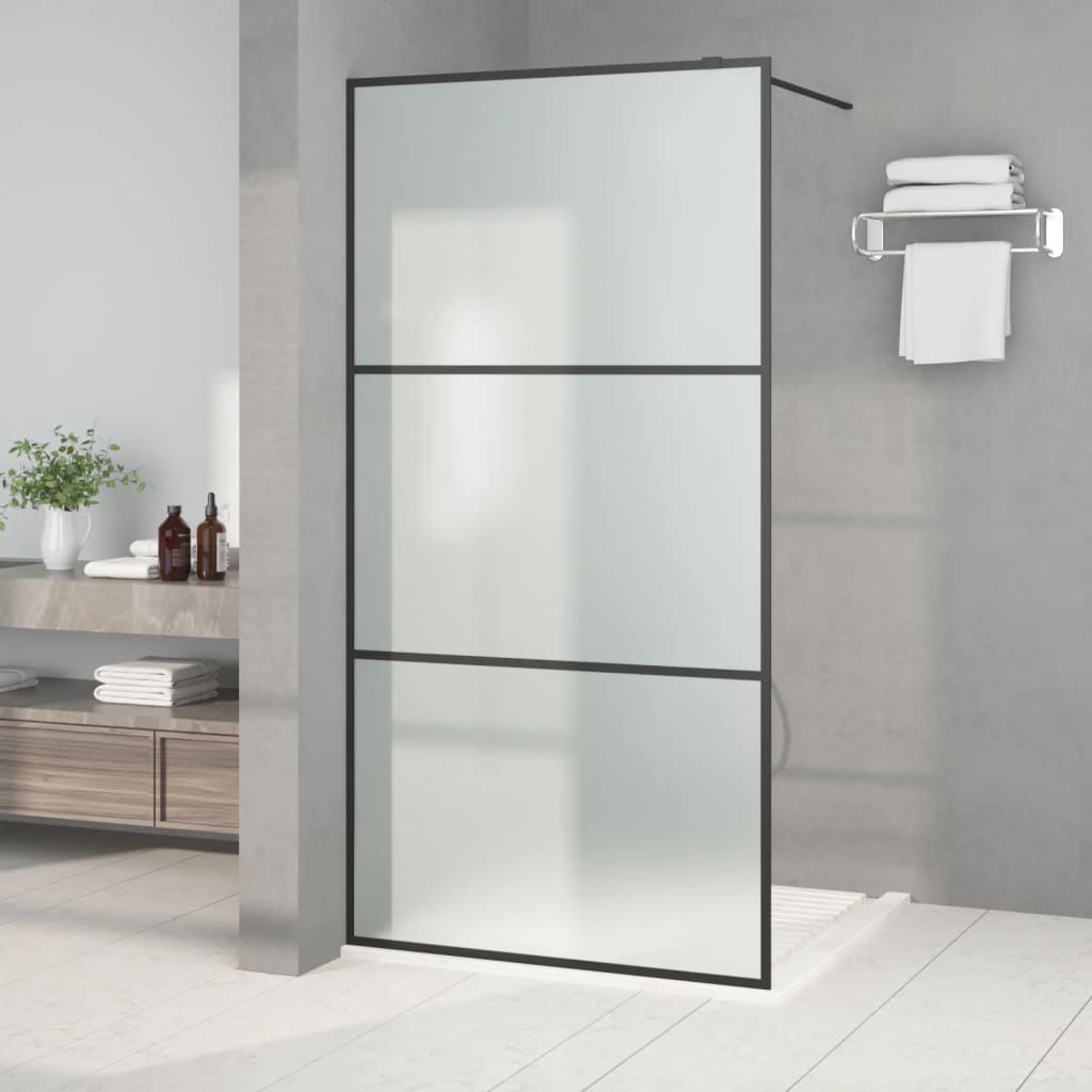 Vidaxx Walk-in Duschwand 100x195 cm matt ESG-Glas schwarz