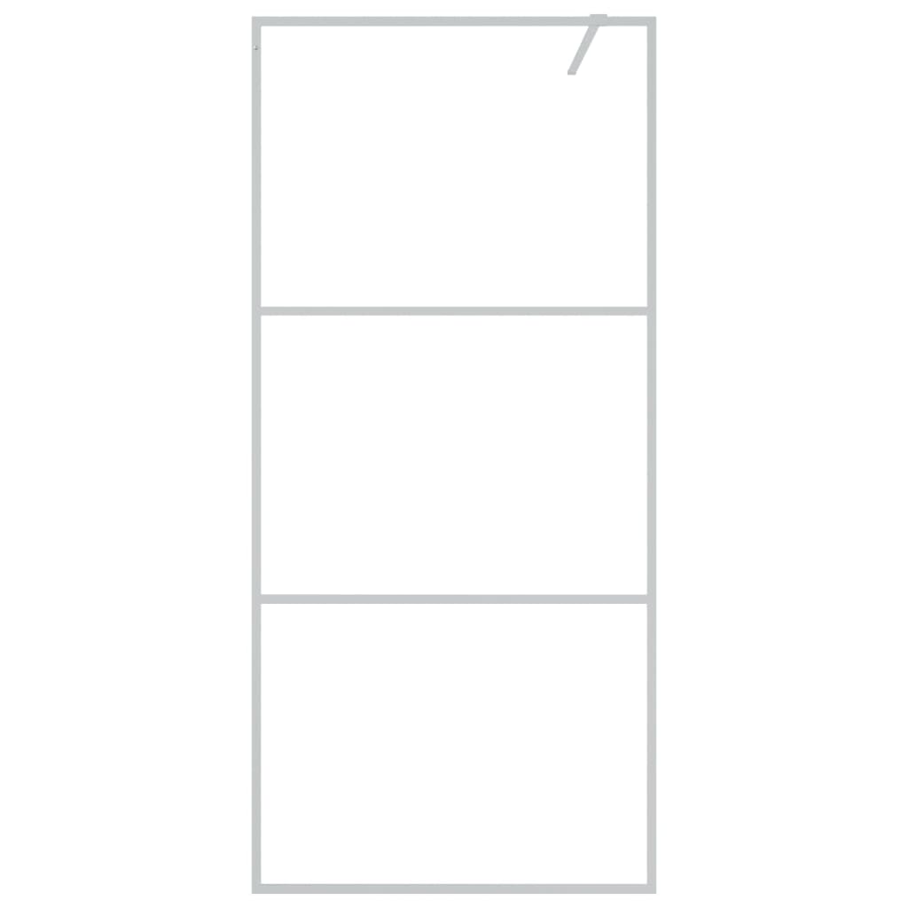 VidaXL begehete Duschwand 90x195 cm transparentes ESG-Glas Silber gefärbt