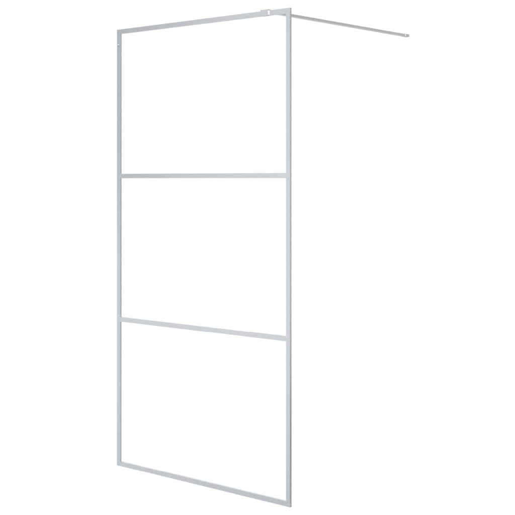 Vidaxl inloopdouchewand 100x195 cm transparant esg-glas zilverkleurig