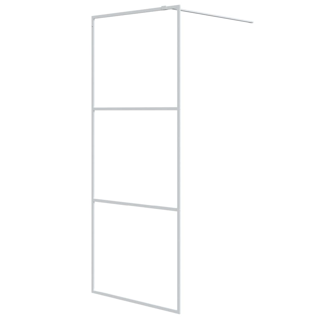 VidaXL Begehete Duschwand 80x195 cm Transparentes ESG-Glas Weiß