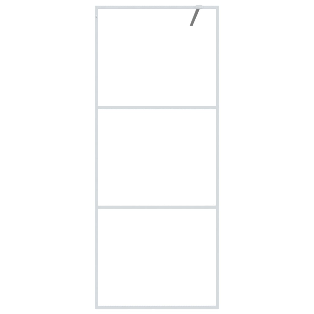 VidaXL Begehete Duschwand 80x195 cm Transparentes ESG-Glas Weiß