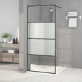 Vidaxl inloopdouchewand 90x195 cm halfmat esg-glas zwart