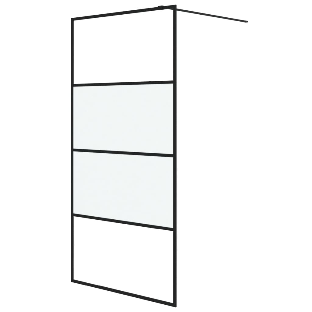 Vidaxx Walk-in Duschwand 100x195 cm, seidenmattes ESG-Glas, Schwarz