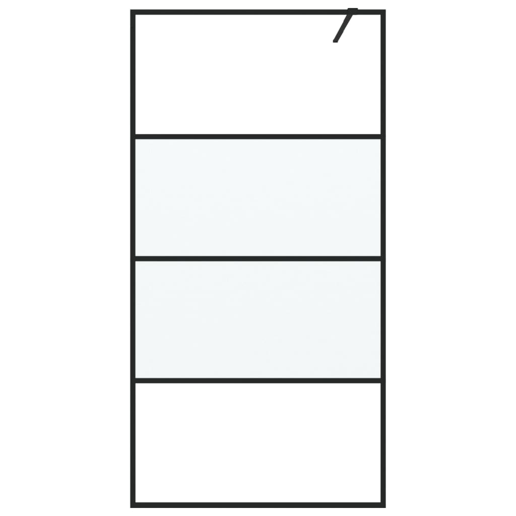 Vidaxx Walk-in Duschwand 100x195 cm, seidenmattes ESG-Glas, Schwarz