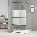 Vidaxx Walk-in Duschwand 100x195 cm, seidenmattes ESG-Glas, Schwarz