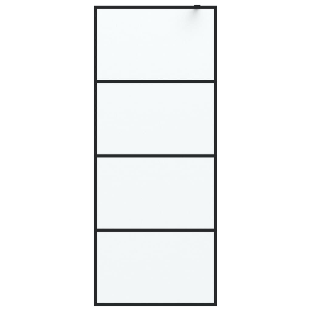 VidaXL Begehete Duschwand 80x195 cm MAT ESG Glas Schwarz