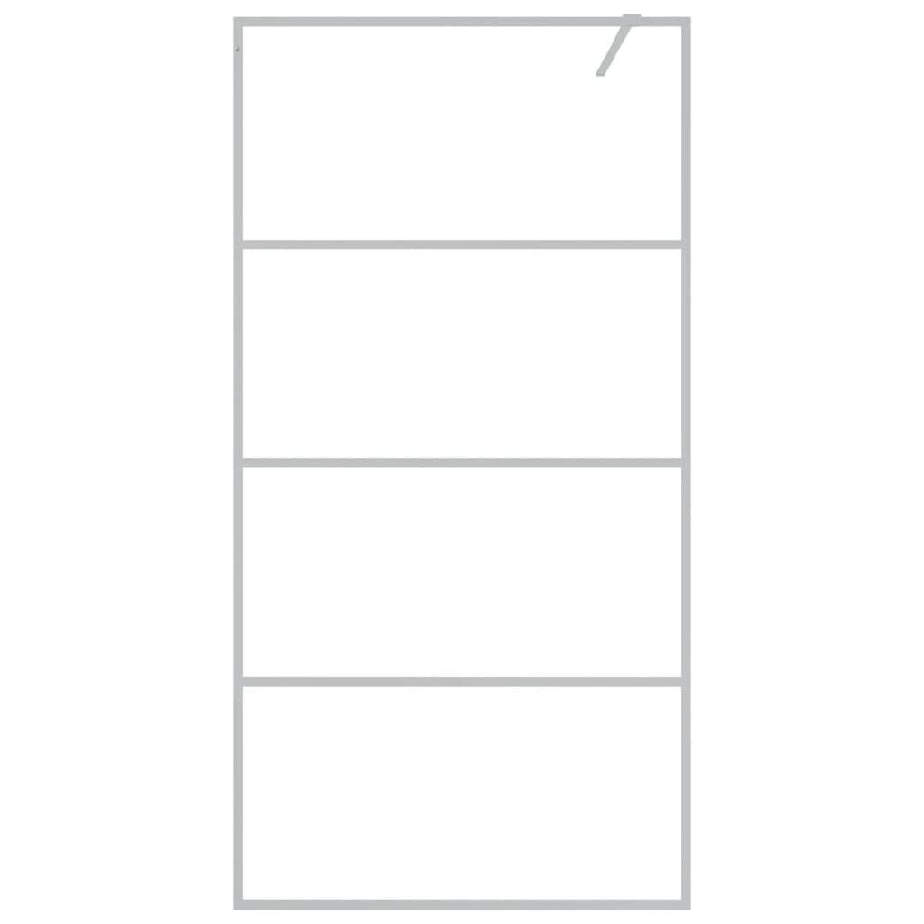 Vidaxl begehete Duschwand 100x195 cm transparentes ESG-Glas Silber lackiert