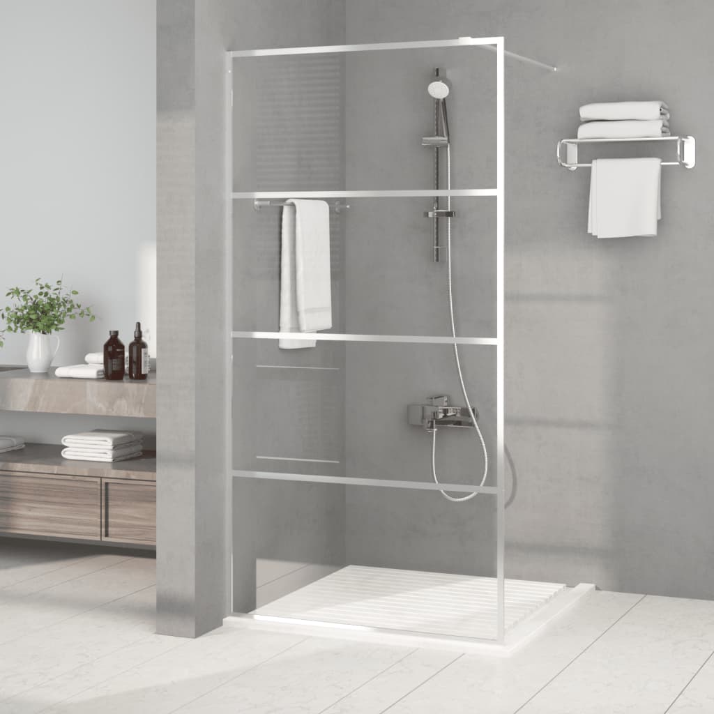 Vidaxl begehete Duschwand 100x195 cm transparentes ESG-Glas Silber lackiert