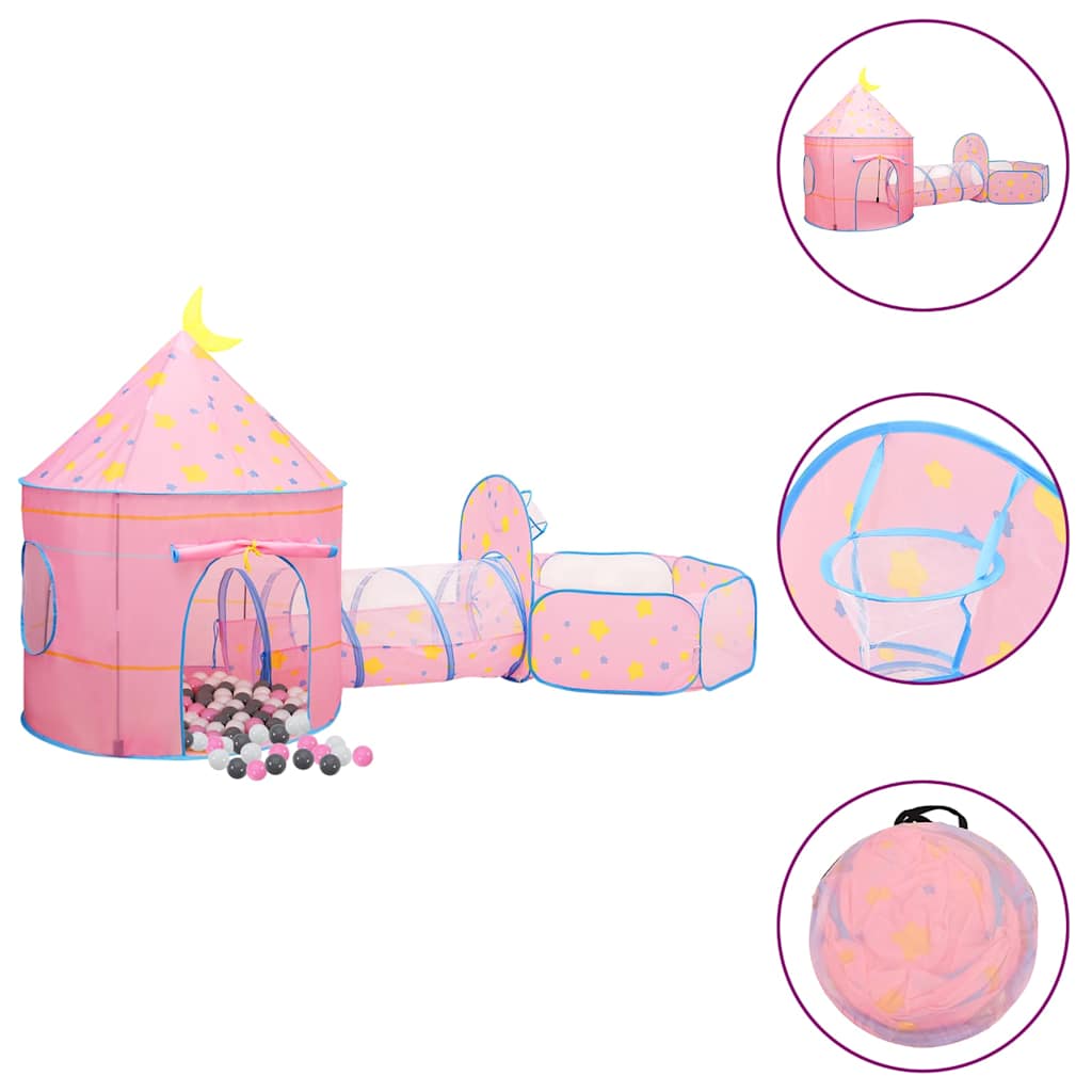 Vidaxl kinderspeeltent met 250 ballen 301x120x128 cm roze