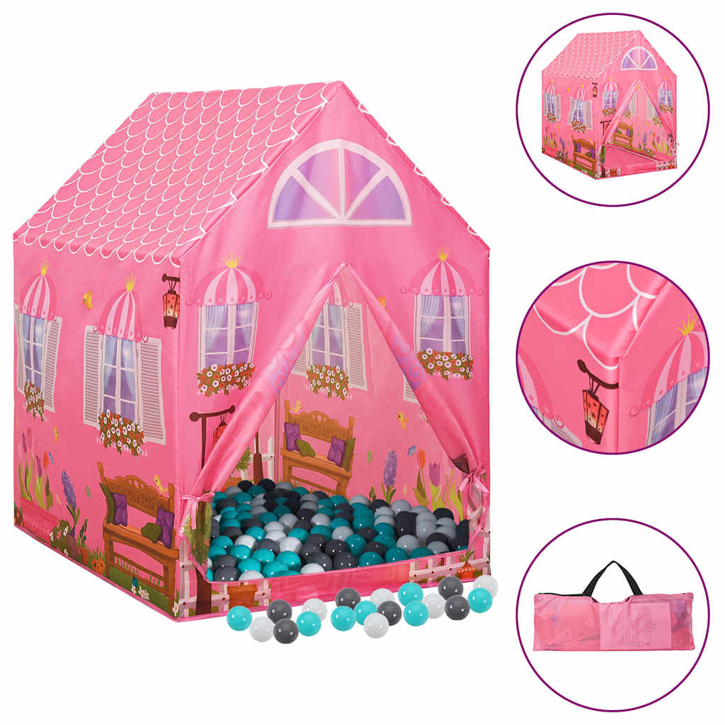 Vidaxl kinderspeeltent met 250 ballen 69x94x104 cm roze