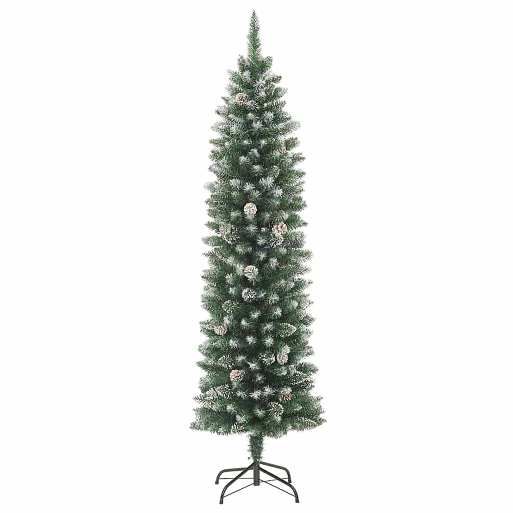 Vidaxl kunstkerstboom smal met standaard 210 cm pvc