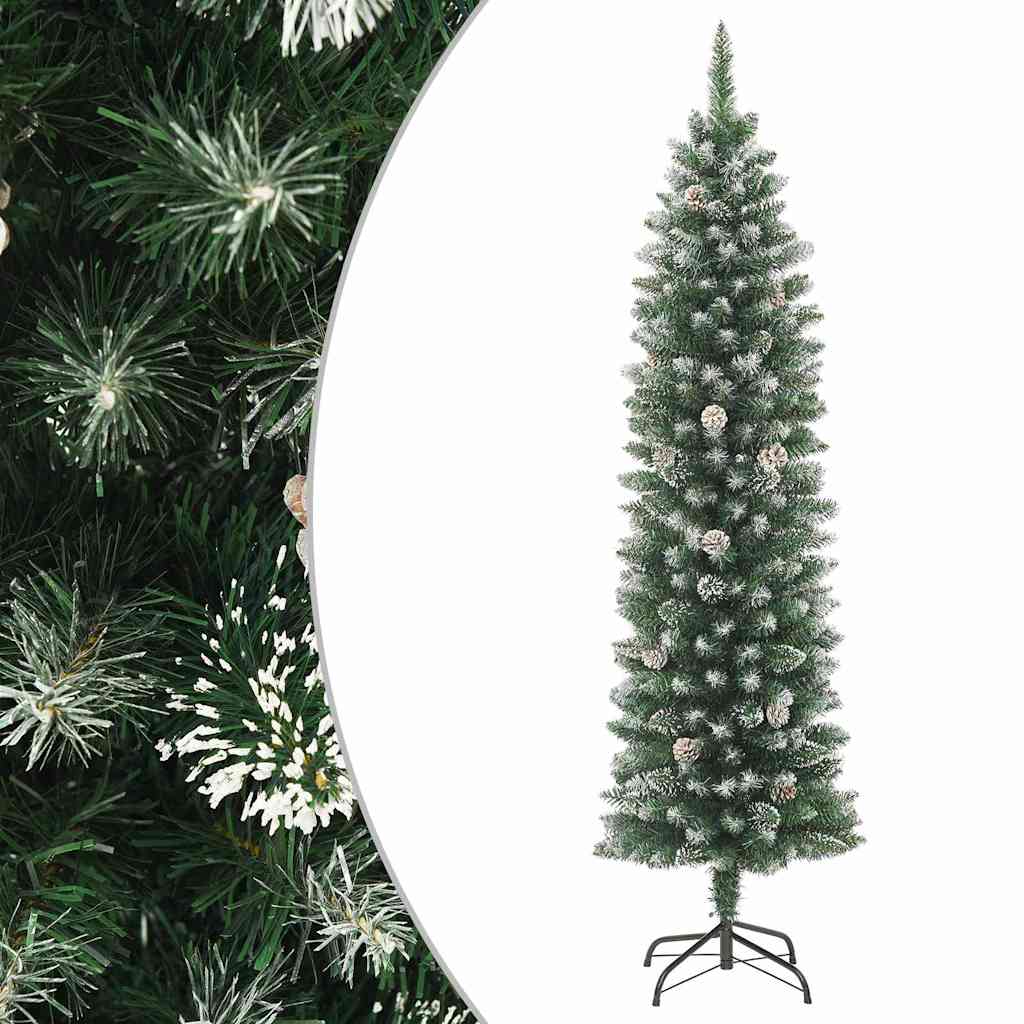 Vidaxl kunstkerstboom smal met standaard 240 cm pvc