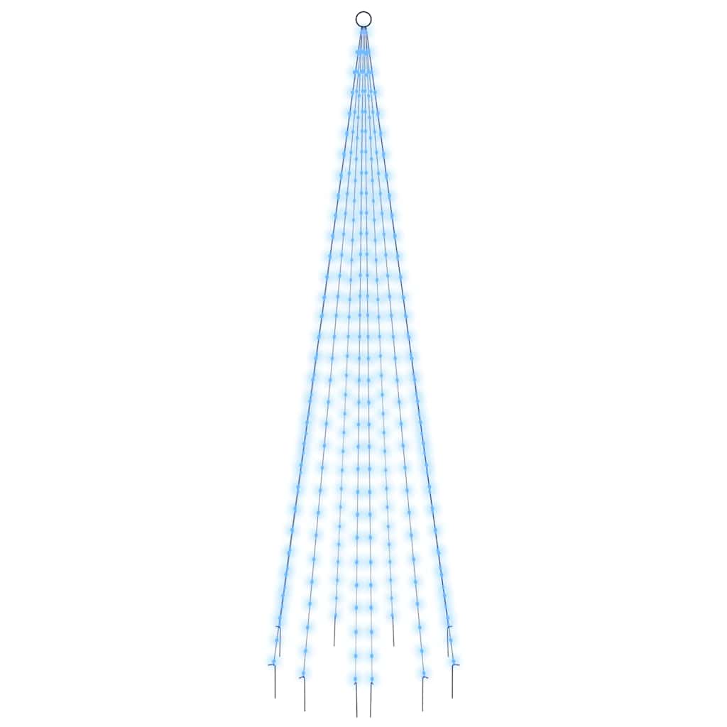 Vidaxl vlaggenmast kerstboom 310 led's blauw 300 cm