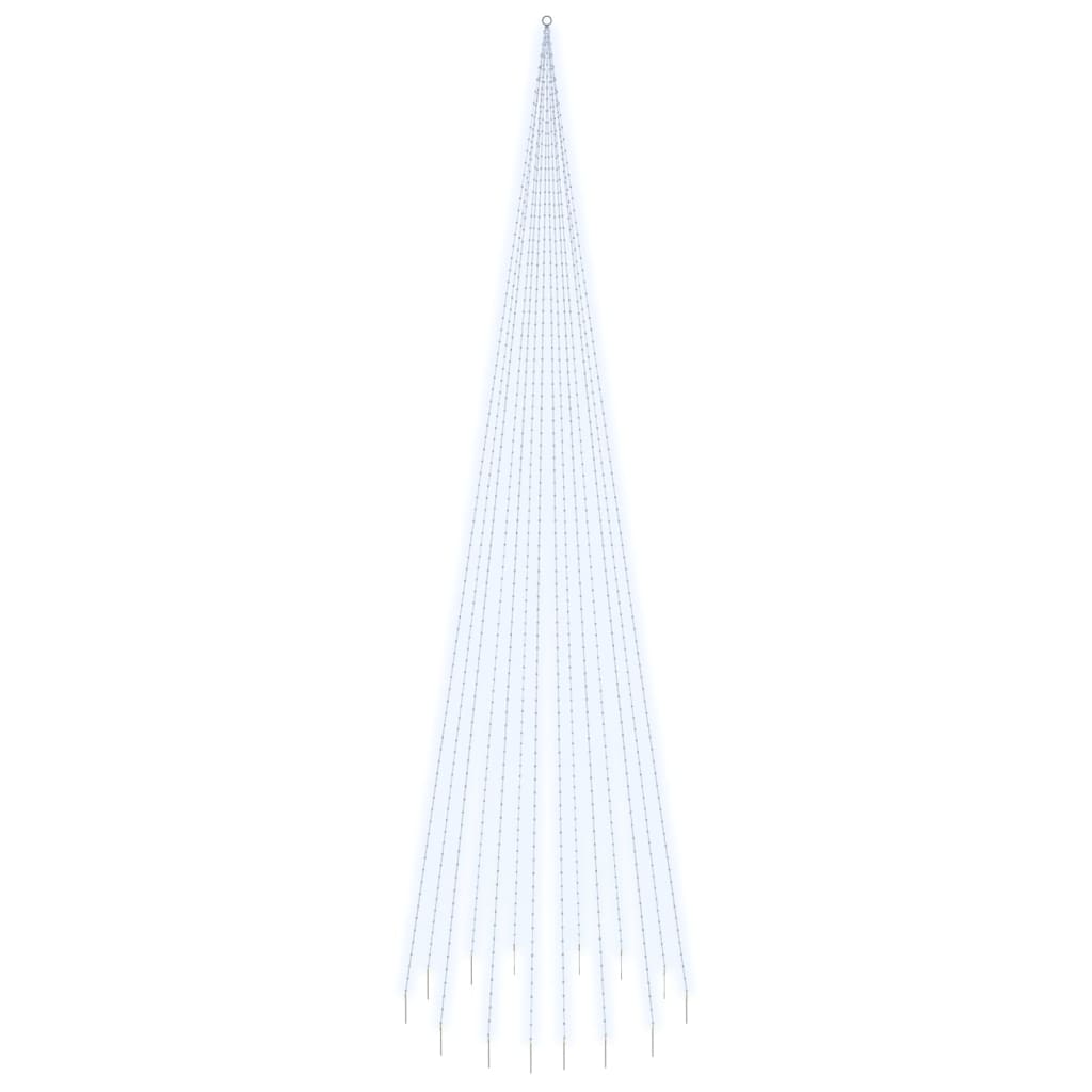 Vidaxl vlaggenmast kerstboom 1134 led's koudwit 800 cm